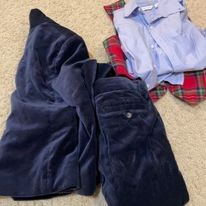 Holiday Boys velvet suit, vest, and button down size 6 Janie and Jack